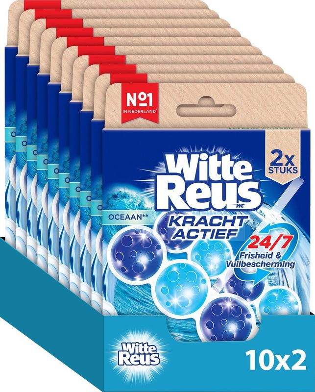 Witte Reus Kracht Actief Toiletblok - Oceaan - WC Blokjes Voordeelverpakking - 20 stuks