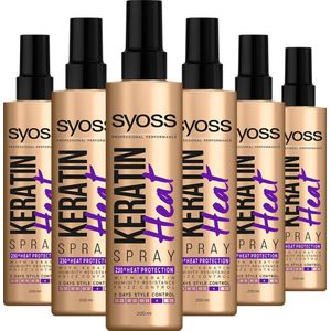 SYOSS Keratine Heatprotection spray 6x 200ml - Grootverpakking