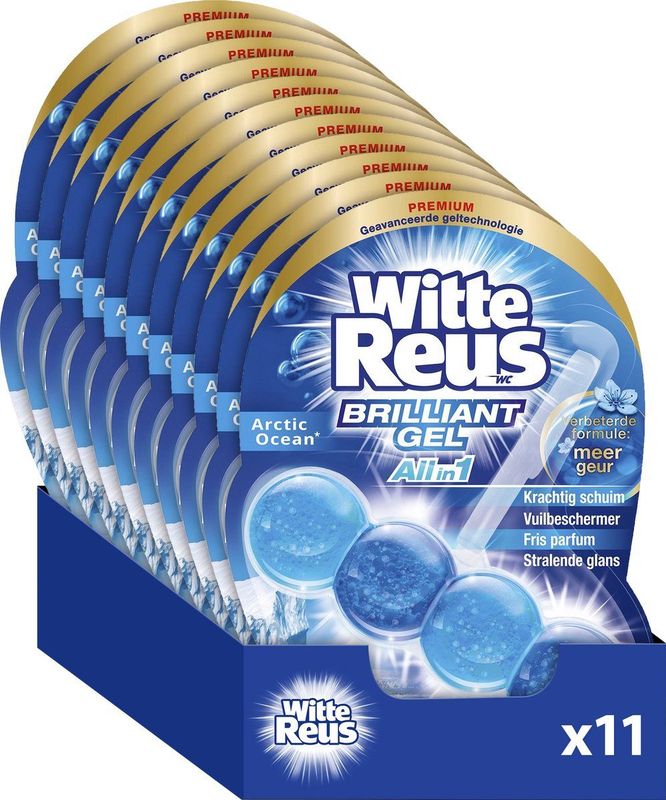 Witte Reus Brilliant Gel Allin1 Toiletblok - Arctic Ocean - WC Blokjes Voordeelverpakking - 11 Stuks