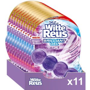 Witte Reus Brilliant Gel Allin1 Toiletblok - Magic Breeze - WC Blokjes Voordeelverpakking - 11 Stuks