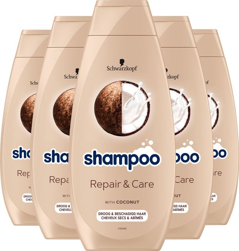 Schwarzkopf - Repair & Care - Shampoo - Haarverzorging - Voordeelverpakking - 5 x 400 ml