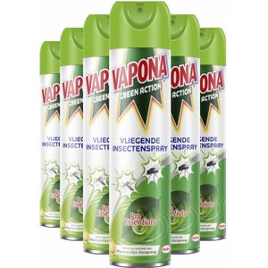 6x Vapona Green Action Vliegende Insecten Spray 400 ml