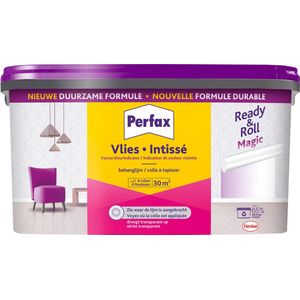 Perfax Ready & Roll Vlies Behanglijm 4,5 kg | 100% Kleurenbeeld tijdens het behangen | Magic Vlies Behanglijm droogt Transparant.