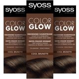 Syoss Color Glow - Cool Brunette - Semi-Permanente Haarverf - Haarkleuring - 3 stuks
