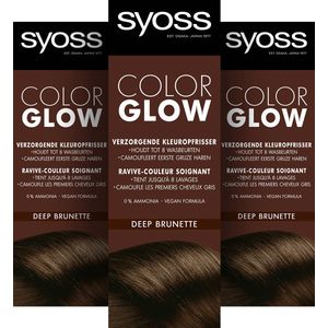 Syoss Color Glow - Deep Brunette - Semi-Permanente Haarverf - Haarkleuring - 3 stuks