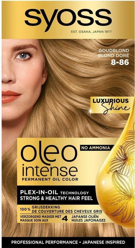 3x Syoss Oleo Intense Haarverf 8-86 Golden Dark Blond