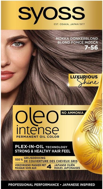 3x Syoss Oleo Intense Haarverf 7-56 Mokka Donkerblond
