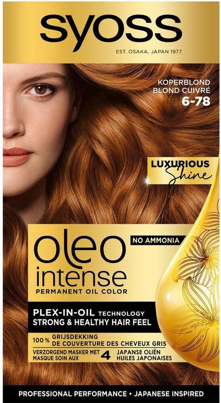 3x Syoss Oleo Intense Haarverf 6-78 Koperblond