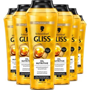 Schwarzkopf - Gliss - Oil Nutritive - Shampoo - Haarverzorging - Voordeelverpakking - 6x 250 ml