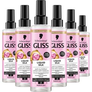 Schwarzkopf - Gliss - Anti-klitspray - Liquid Silk - 6x 200 ml - Voordeelverpakking