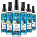 Schwarzkopf - Gliss - Aqua Revive - Anti-Klit Spray - Haarverzorging - Leave-in-Conditioner - 6x 200 ml - Voordeelverpakking - 6x 200 ml