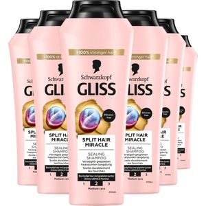 Gliss Split Hair Miracle - Haarverzorging - Shampoo - Zijdezacht en Glans - Verzegelt Gespleten Haarpunten - Beschadigd Haar - Voordeelverpakking - 6x 250 ml