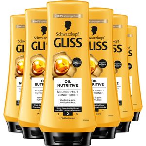 Schwarzkopf - Gliss - Conditioner - Oil Nutritive - 6x200 ml - Voordeelverpakking