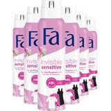 Fa - Invisible Sensitive - Rozen en Meidoorn - Deodorant Spray - 6 x 150 ml