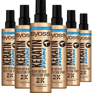 SYOSS - Keratine Volume Heatprotection Spray - Haarstyling - Voordeelverpakking - 6 Stuks