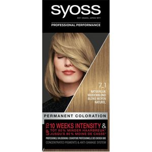 3x Syoss Classic Haarverf 7-1 Natuurlijk Midden Blond