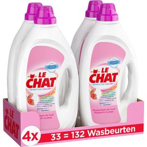 Le Chat - Sensitive - Vloeibaar Wasmiddel - Gekleurde Was - Voordeelverpakking - 4 x 33 Wasbeurten