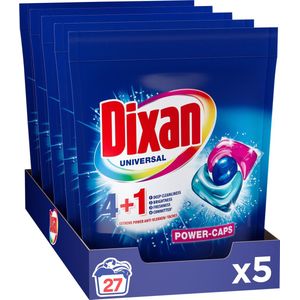 Dixan - Triplets Universal Doys - Wascapsules - Voordeelverpakking - 5 x 27 Wasbeurten