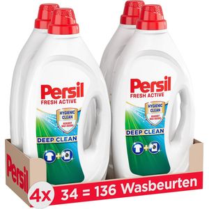 4x Persil Wasmiddel Gel 34 Wasbeurten Deep Clean Hygienic Clean 1,53 liter