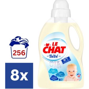 Le Chat - Vloeibaar Wasmiddel - Voordeelverpakking - 8 x 32 Wasbeurten