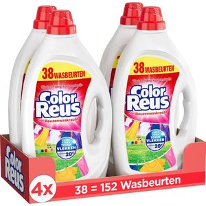 Color Reus Gel - Vloeibaar Wasmiddel - Gekleurde Was - Voordeelverpakking - 4 x 38 Wasbeurten