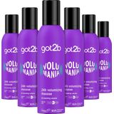 6x Got2b Volumania 24H Volumizing Mouse 250 ml