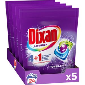 Dixan - Triplet Lavender Doy - Wascapsules - Gekleurde Was - Voordeelverpakking - 5 x 24 Wasbeurten