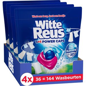 Witte Reus Power Caps - Wascapsules - Witte Was - Voordeelverpakking - 4 x 36 Wasbeurten