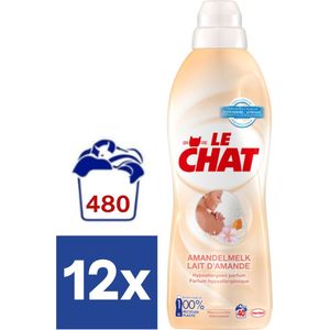 Le Chat - Wasverzachter Almond Milk - Vloeibaar Wasmiddel - Voordeelverpakking - 12 x 36 Wasbeurten
