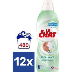 Le Chat - Wasverzachter - Fresh & Care - Vloeibaar Wasmiddel - Voordeelverpakking - 12 x 36 Wasbeurten