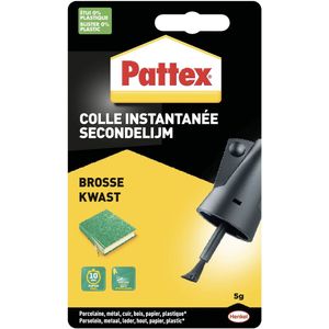 Secondelijm Pattex met kwast flacon 5gram op blister | 12 stuks