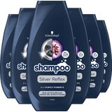 Schwarzkopf Shampoo Silver Reflex Voor Blond, Grijs & Wit haar - 6x 250ml - Grootverpakking