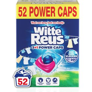 1+1 gratis: Witte Reus Wasmiddel 3+1 Power Caps 52 Wasbeurten 2 x 26 stuks