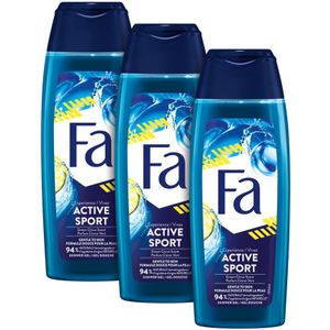 3x Fa Men Douchegel en Shampoo Sport 3-Pack 3 x 250 ml
