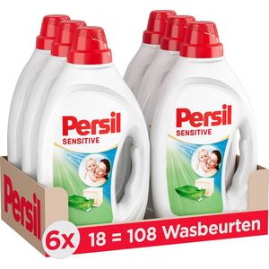 Persil Sensitive - Vloeibaar Wasmiddel - Voordeelverpakking - 6 x 18 Wasbeurten