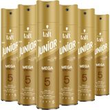6x Taft Junior Hairspray Mega Strong 250 ml