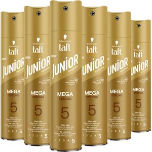 6x Taft Junior Hairspray Mega Strong 250 ml