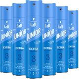 6x Taft Junior Hairspray Extra Strong 250 ml