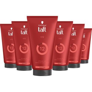 Taft - V12 Power Gel - Haarstyling - Haargel - Extreme Fixatie - Korte Haartypes - Voordeelverpakking - 6x 150ml