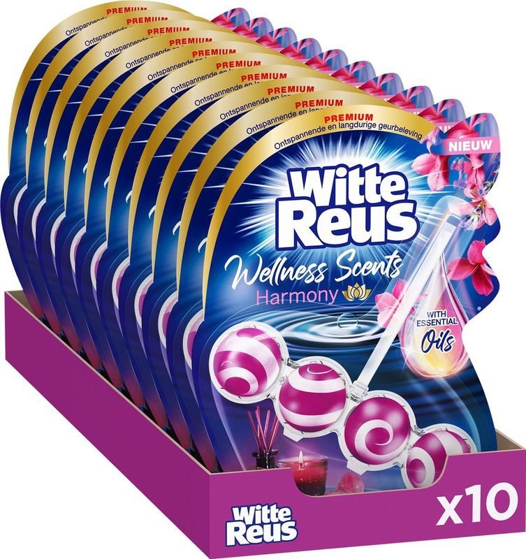 Witte Reus Toiletblok - Wellness Scents - Harmony - WC Blok - Voordeelverpakking - 10 Stuks