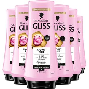 Schwarzkopf - Gliss - Liquid Silk Conditioner - Pluizend & Dof Haar 6x 200ml - Voordeelverpakking