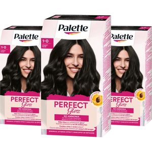 Poly Palette - Perfect Gloss - 1-0 Zwart - Semi-permanente haarverf - Haarkleuring - 3 stuks