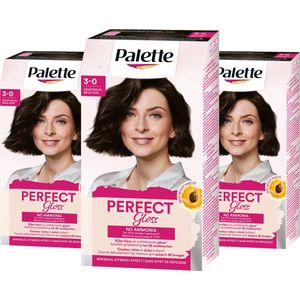 Poly Palette - Perfect Gloss - 3-0 Zwartbruin - Semi-permanente haarverf - Haarkleuring - 3 stuks