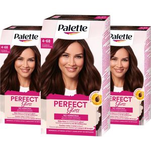 Poly Palette - Perfect Gloss - 4-68 Rood Bruin - Semi-permanente haarverf - Haarkleuring - 3 stuks