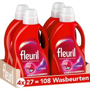 Fleuril Renew Color - Vloeibaar Wasmiddel - Voordeelverpakking - 4x27 Wasbeurten