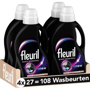 Fleuril Renew Zwart - Vloeibaar Wasmiddel - Voordeelverpakking - 4x27 Wasbeurten