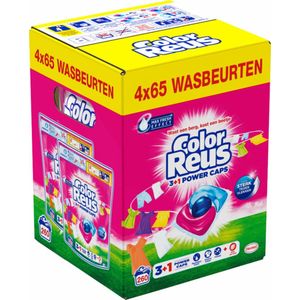 4x Witte Reus Wasmiddelcapsules 3+1 Power Caps Kleur 65 beurten = 260 capsules