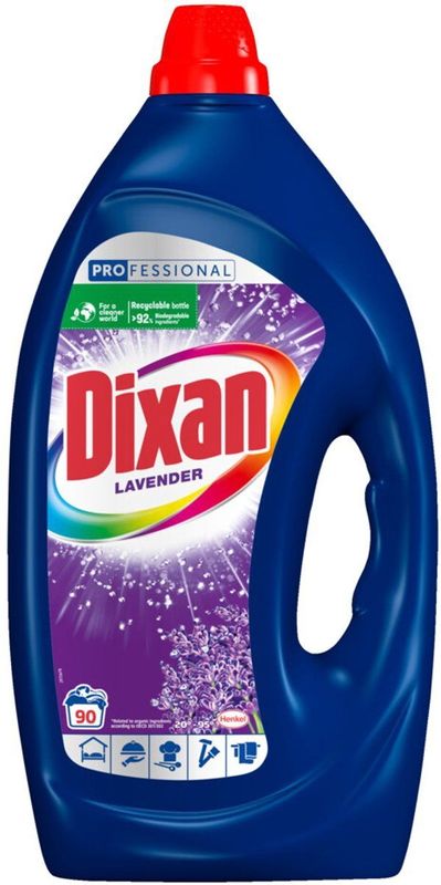 Dixan - Vloeibaar Wasmiddel - Fresh Lavender - 90 Wasbeurten - 100% Recyclebaar Plastic