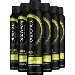 Syoss Pure - Droogshampoo -Verfrist en Zuivert - Intense Boost - Frisheid - Zonder Siliconen - Voordeelverpakking - 6x200 ml