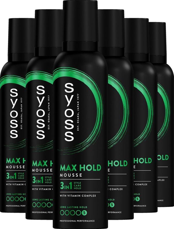 Syoss - Max Hold - Haarmousse - Styling en Verzorging - Voordeelverpakking - 6x250 ml